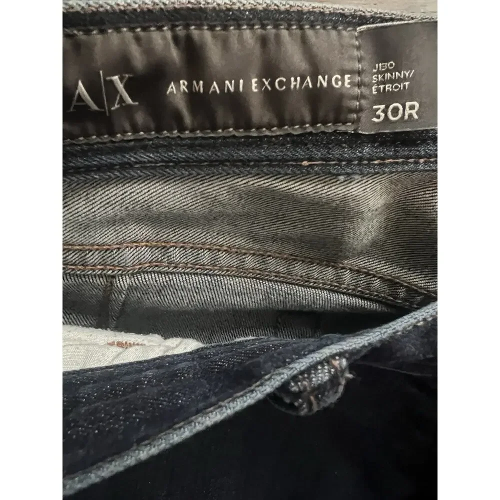 Armani Exchange J130 Ultra Slim Skinny Denim Mens Jeans 30x31 Stretch Dark Wash